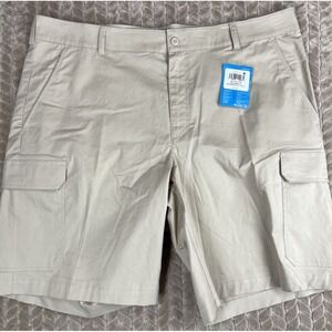 Columbia Mens 42 Rapid Rivers Comfort Stretch Cargo Shorts Khaki  10" Inseam NWT